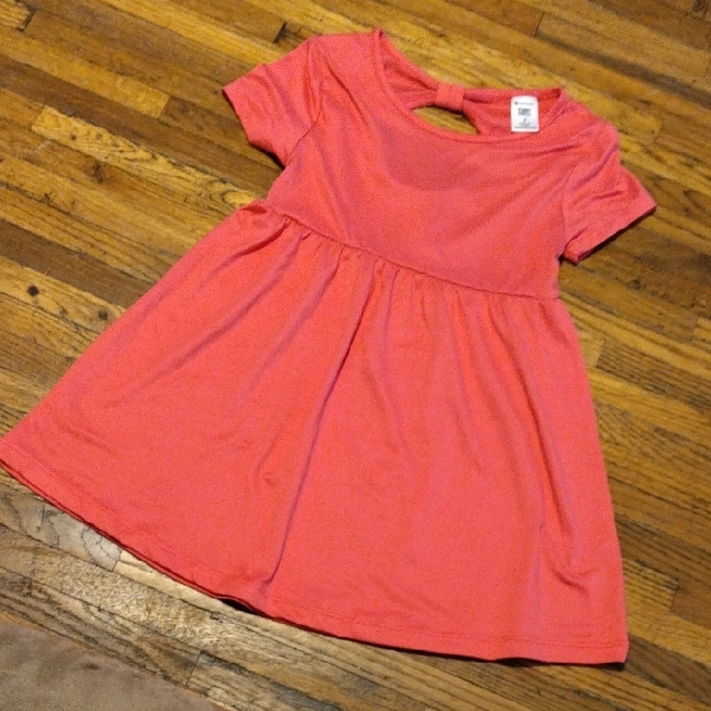 Vibrant Coral Kids Casual Dress